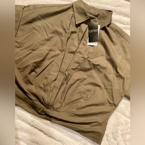 olive green Ralph Lauren blouse